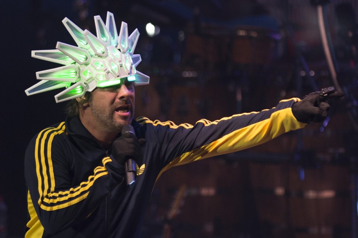 Jay Kay de Jamiroquai se produit sur scène au Starlite Music Festival à Marbella le 22 juillet 2018.