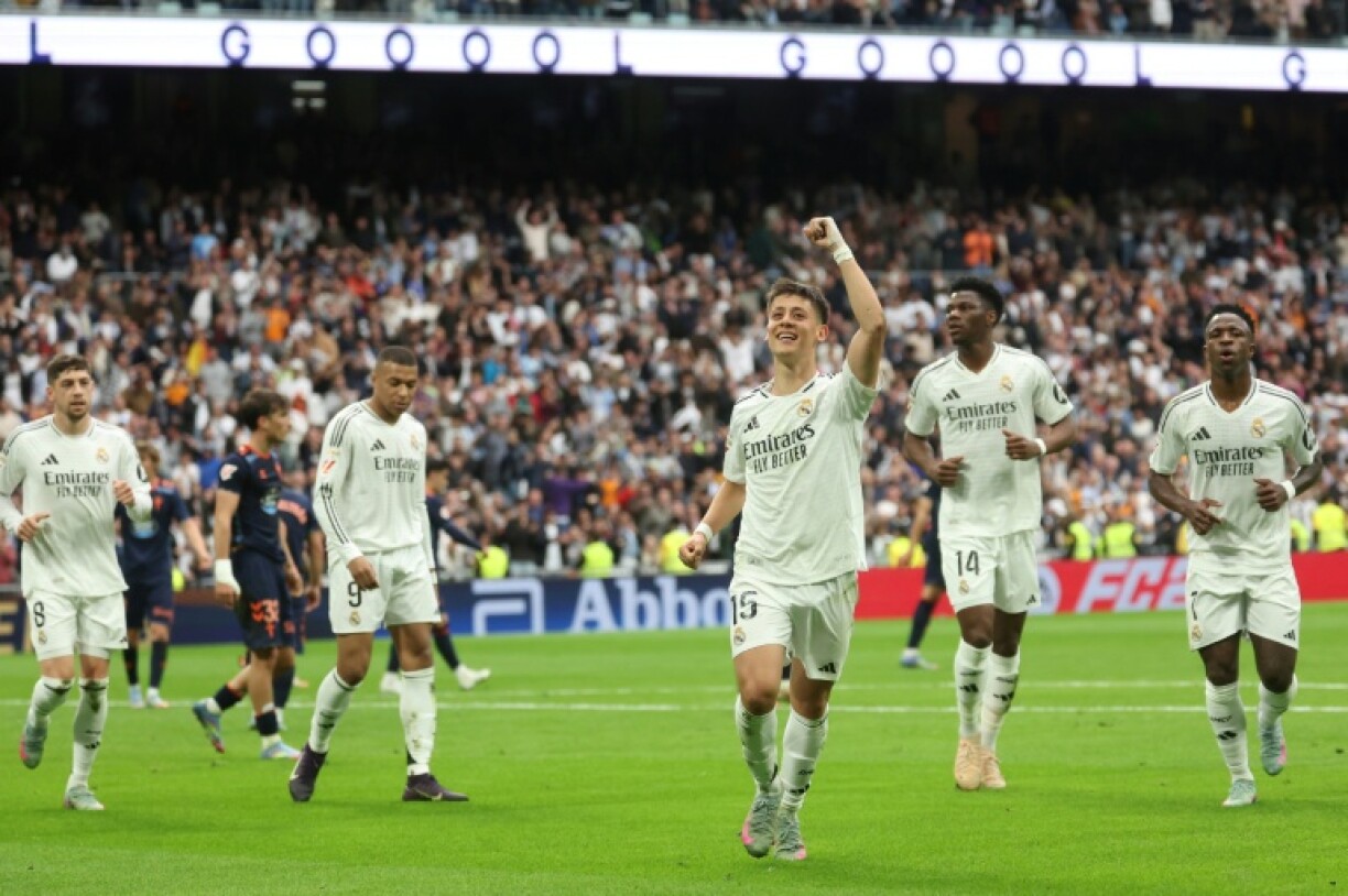 Real Madrid's Turkish midfielder Arda Guler celebrates scoring against Celta Vigo last week