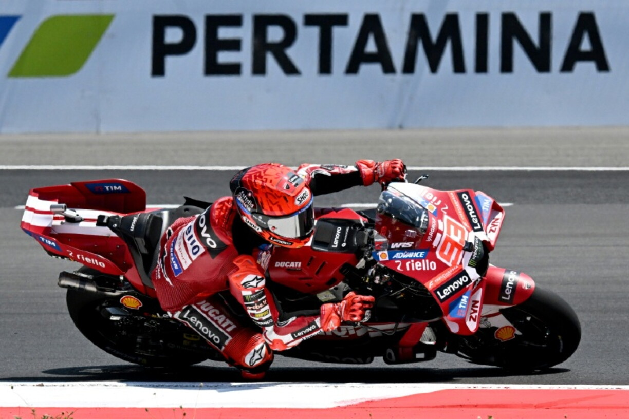 Ducati Lenovo Team rider Marc Marquez of Spain in practice