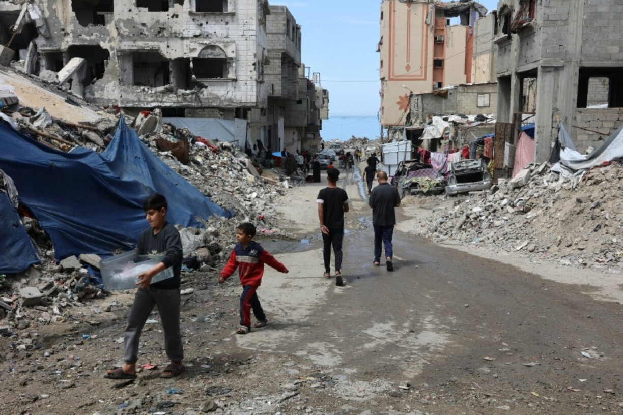 War damaged buildings in Gaza City -- Israel on March 18, 2025 resumed intensive military operations in the Palestinian territory