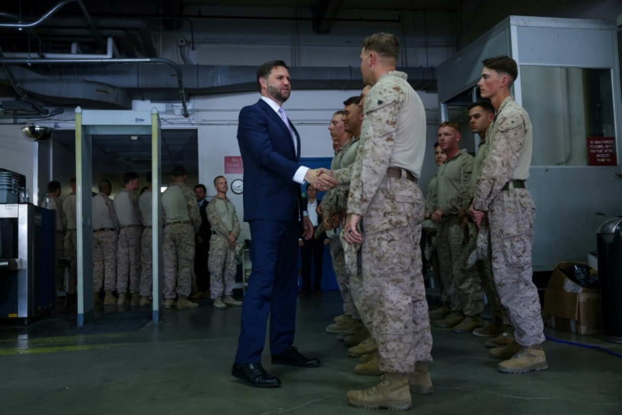 US Vice President JD Vance met with Marines who have been deployed to Los Angeles