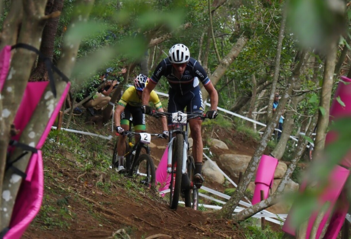 Le Français Jordan Sarrou lors d'un test-event pour les JO de Tokyo, le 6 octobre 2019 à Izu, au Japon