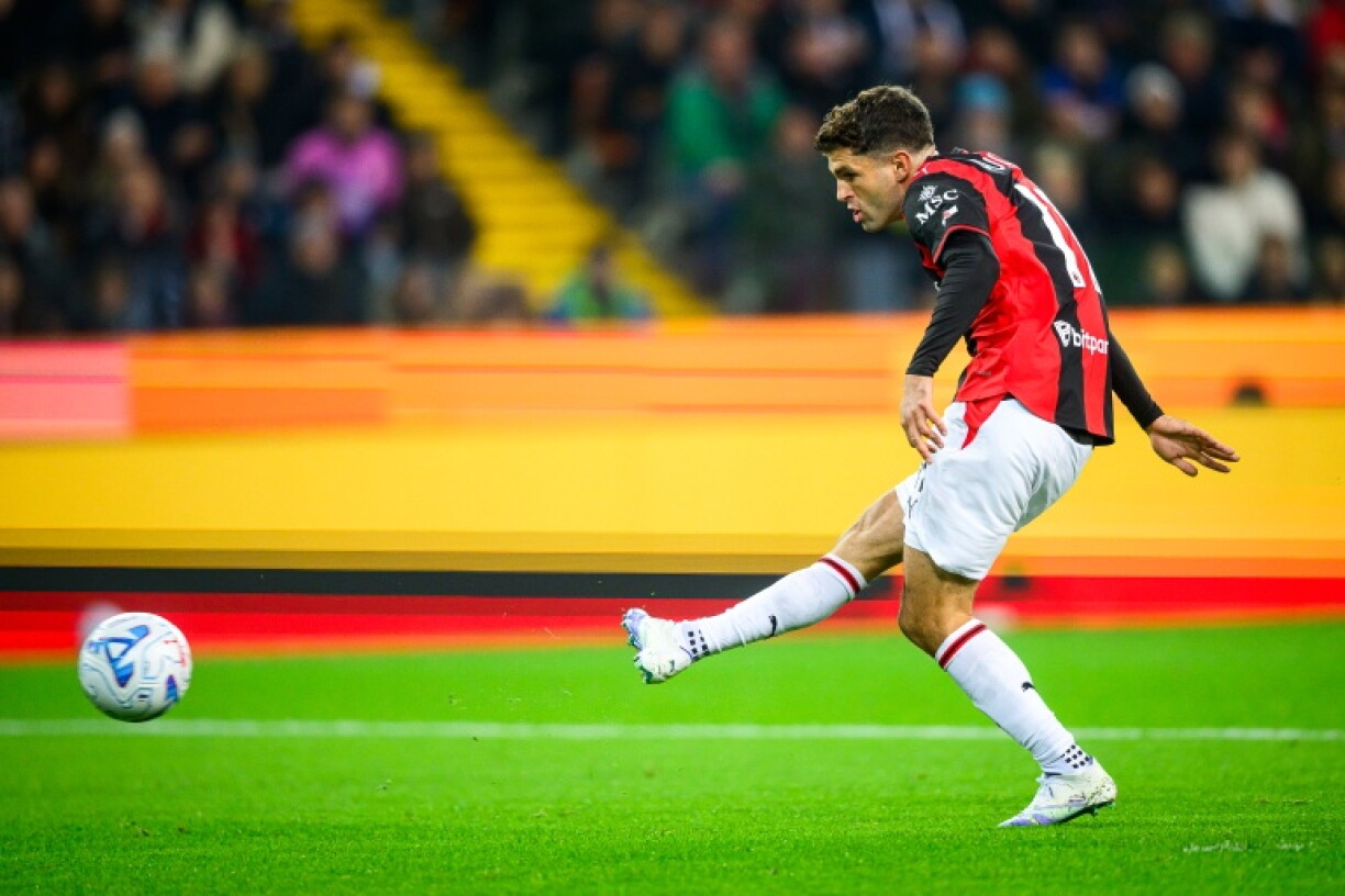 AC Milan's US forward Christian Pulisic was on target against Udinese in Udine