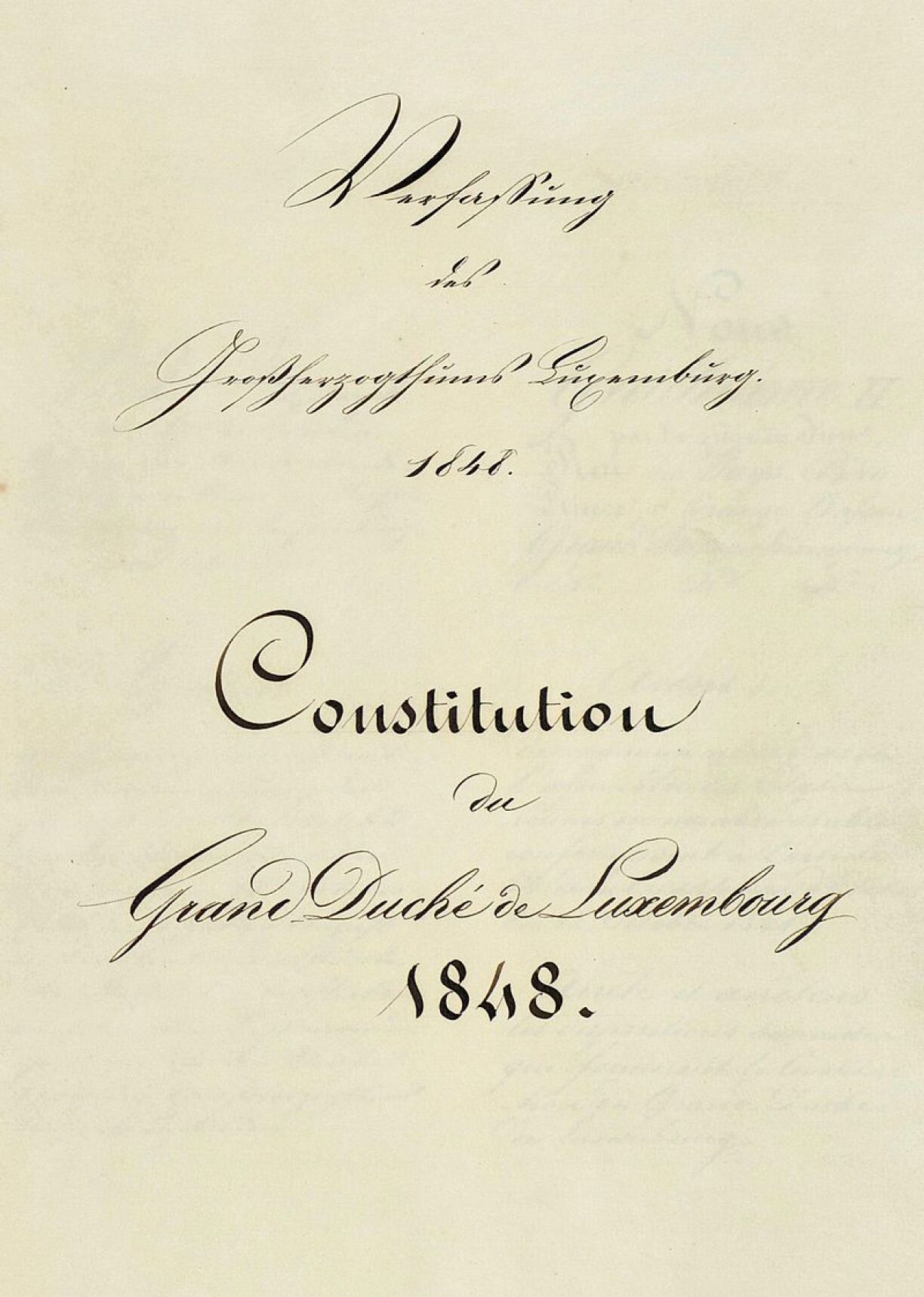 The Constitution of the Grand Duchy of Luxembourg, 1848.