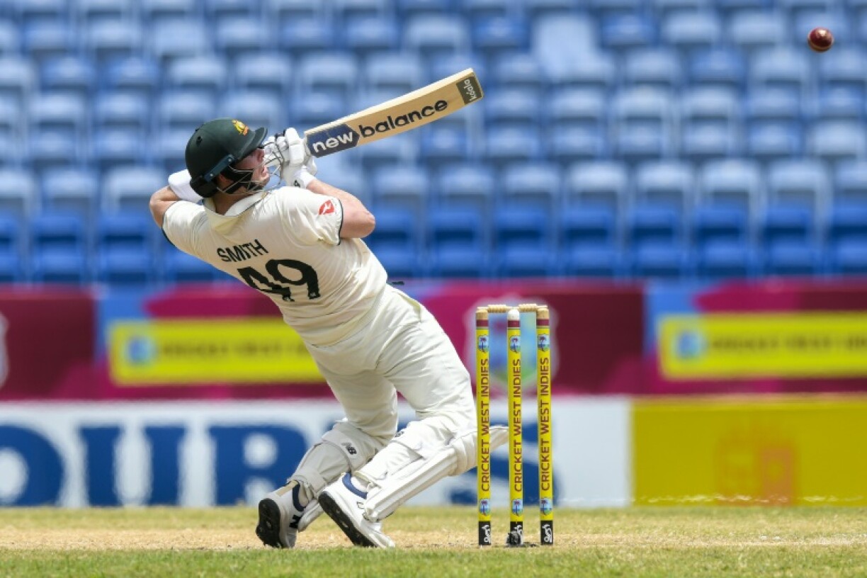 Steven Smith of Australia attempts a shot during the 3rd day of the 2nd Test match between West Indies and Australia