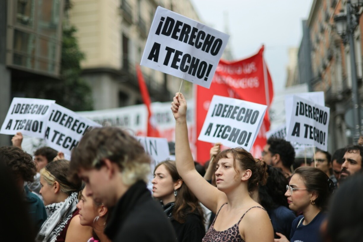 Protesters are demanding urgent action to tackle Spain's housing crisis