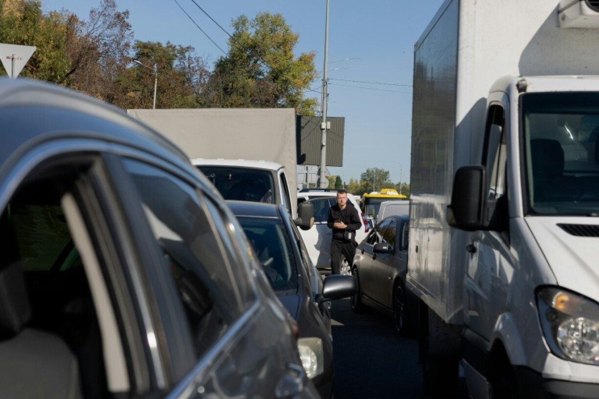 Russian drone strikes shut several bridges in Kyiv, causing huge traffic jams