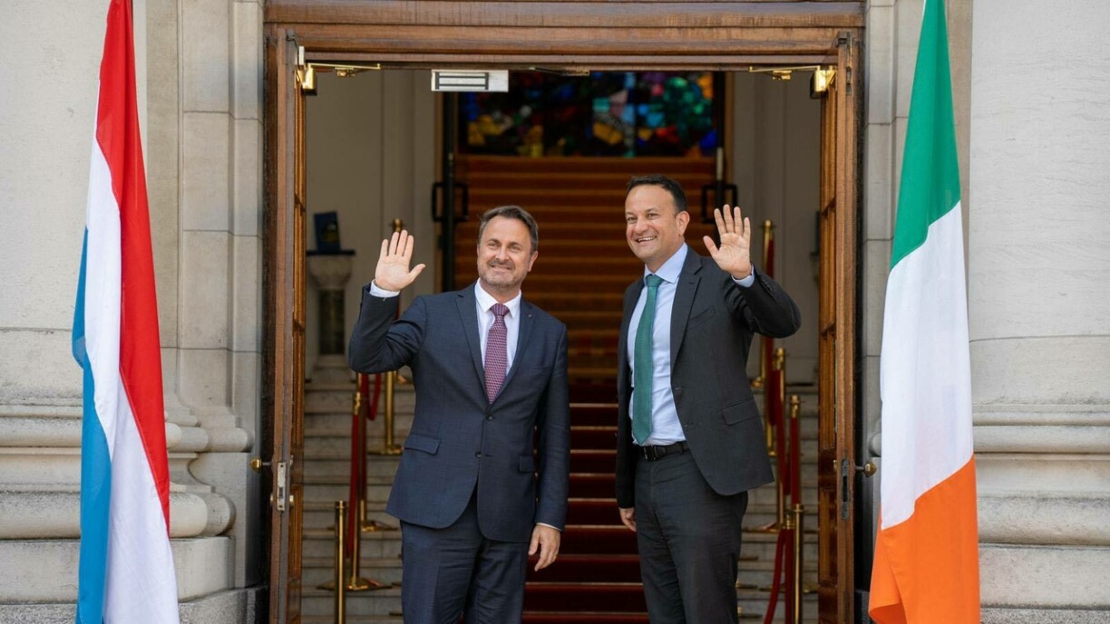 Xavier Bettel et son homologue irlandais, Leo Varadkar photographiés le 13 juin 2023 à Dublin
