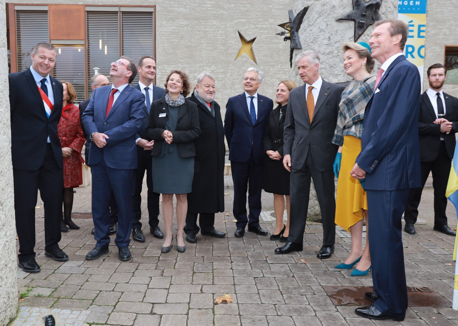 De Robert Goebbels bei der Visitt vum Belsche Kinnek a senger Fra zu Schengen 2019.
