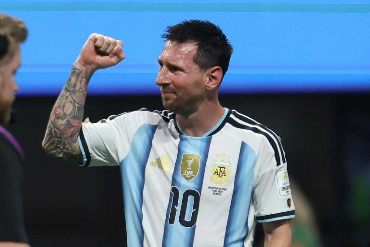 Lionel Messi en larmes après l'éprouvante victoire de l'Argentine face à l'Egypte (3-2) en huitième de finale de la Coupe du monde le 7 juillet 2026 à Atlanta