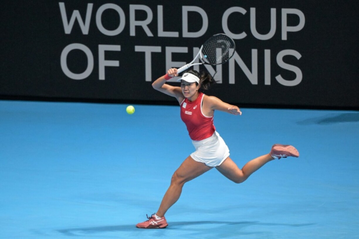 Japan's Moyuka Uchijima in action against Romania's Anca Todoni in Tokyo