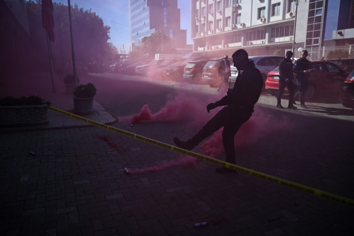 Protesters clashed with police outside the Kosovo parliament