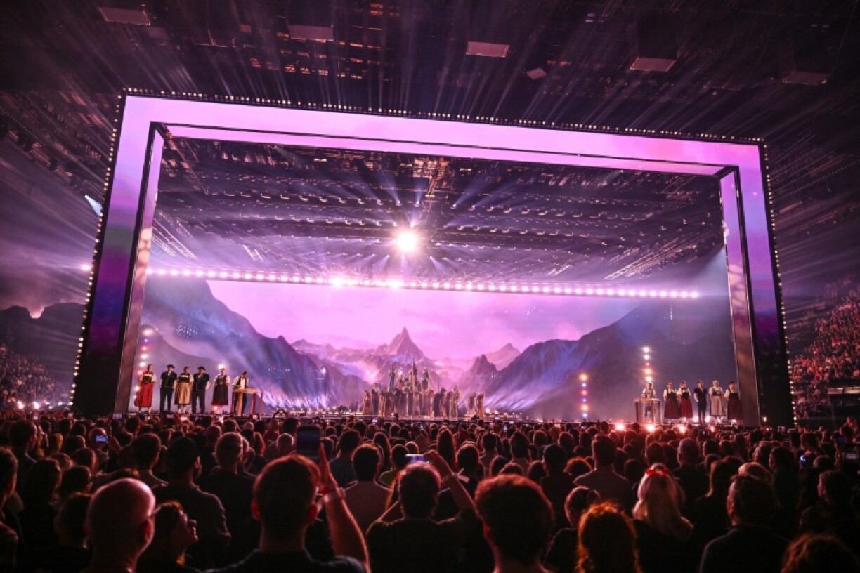 The Eurovision Song Contest 2025 is being staged at St. Jakobshalle, with fans on three sides of the stage