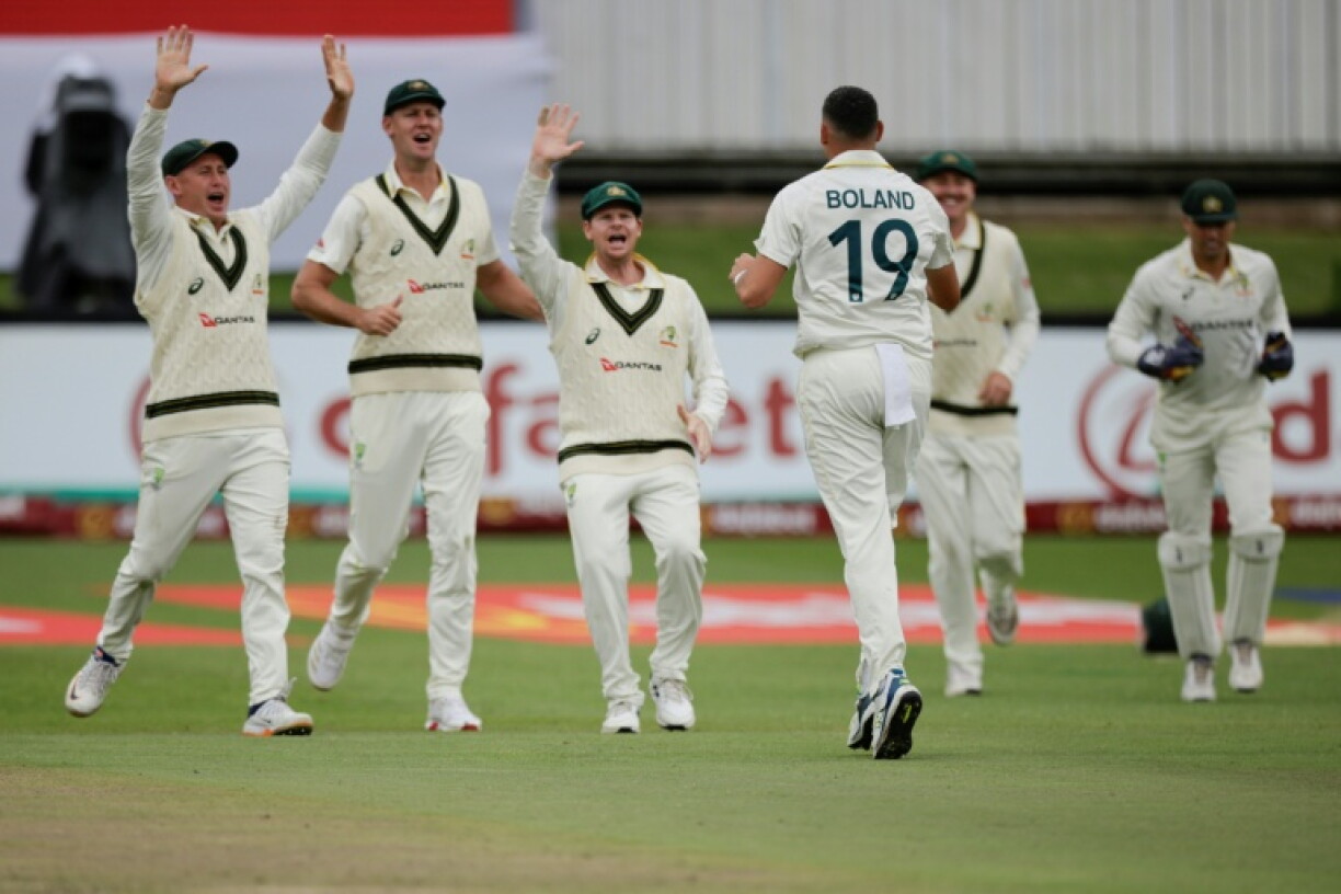 Scott Boland took two the only two wickets on a rain-shortened day after being recalled by Australia