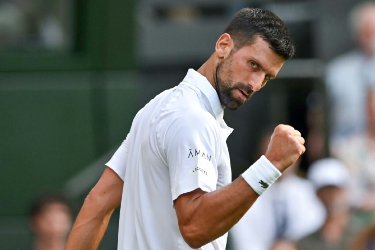 Serbia's Novak Djokovic in action at Wimbledon
