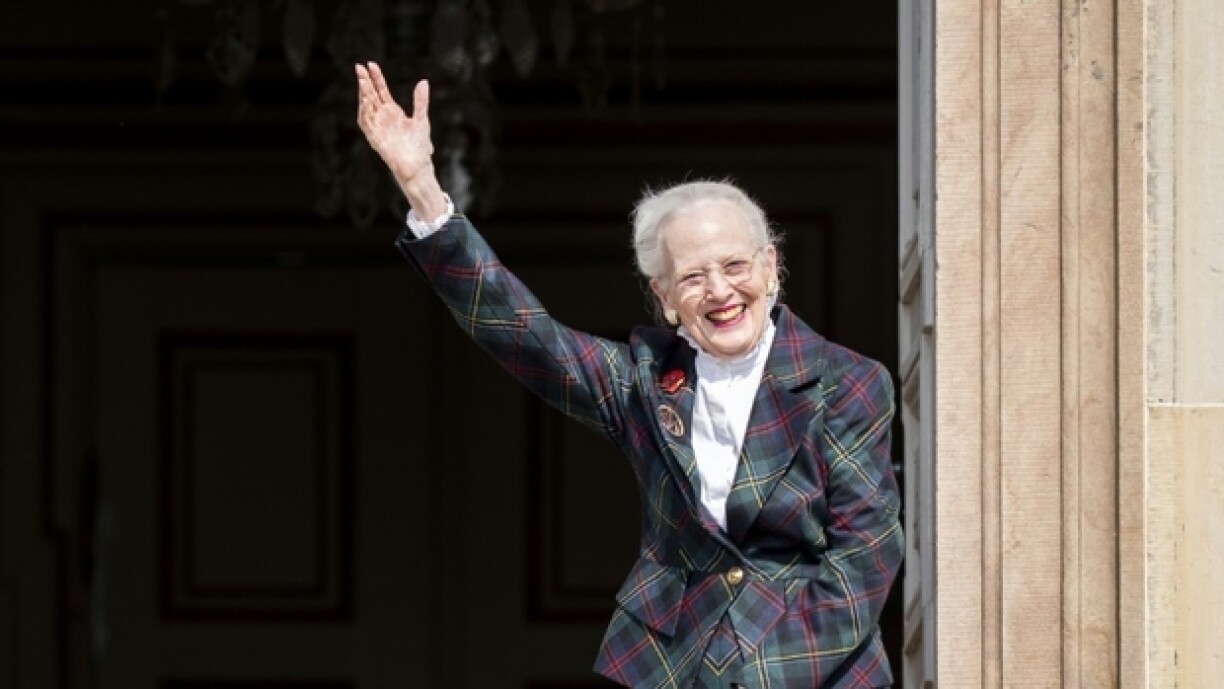 La reine Margrethe II du Danemark lors des festivités organisées pour célébrer son 85e anniversaire au château de Fredensborg, le 16 avril 2025