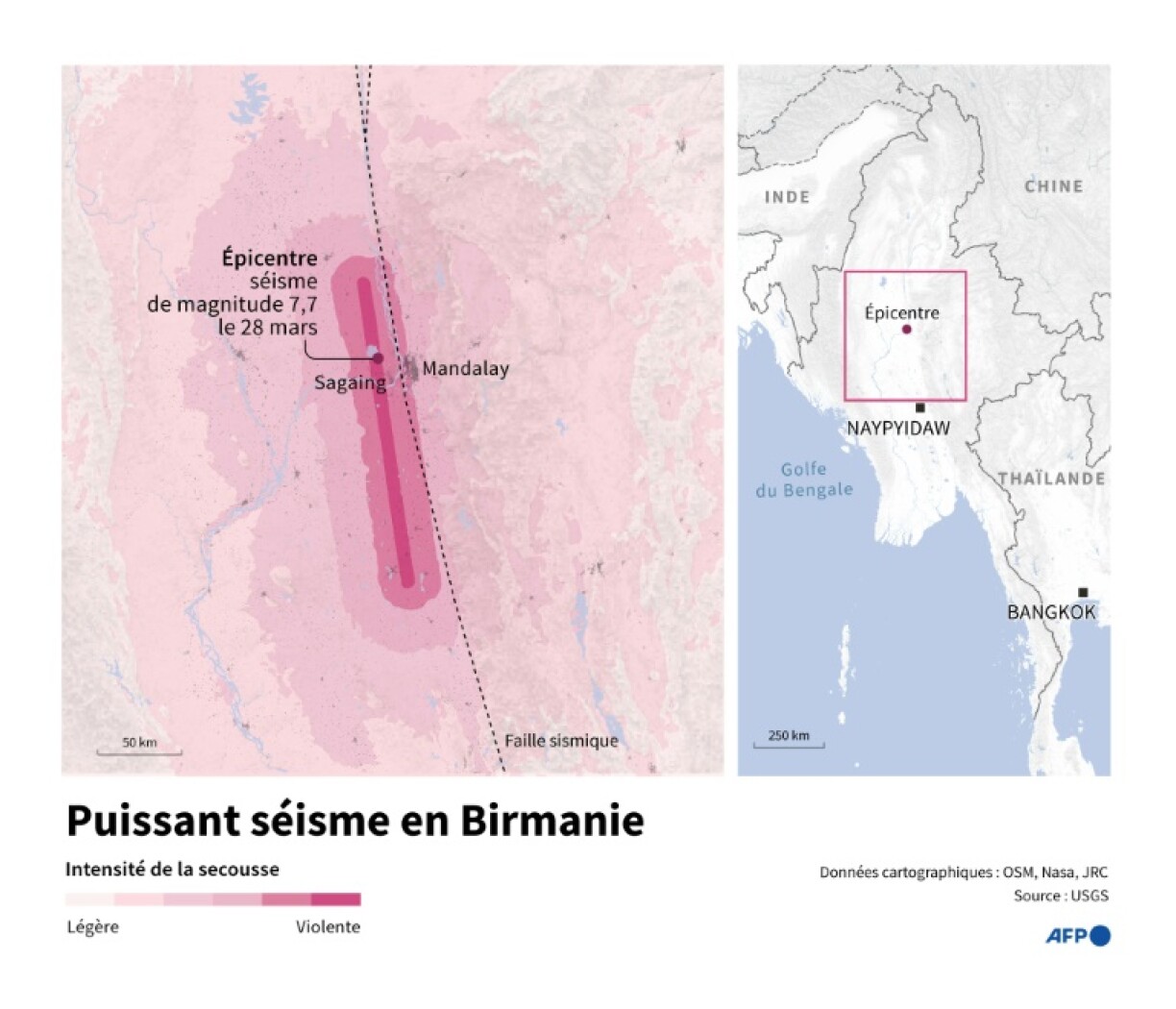 Puissant séisme en Birmanie