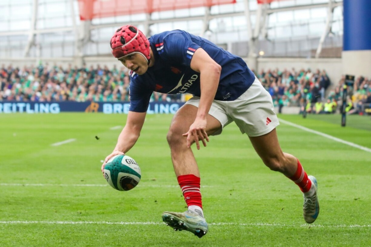 France wing Louis Bielle-Biarrey touched down twice in the 42-27 win over Ireland in Dublin