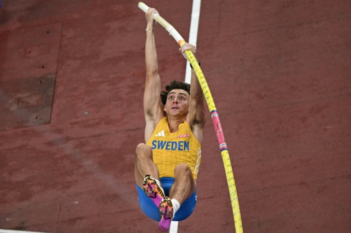 Sweden's Armand Duplantis competes in the pole vault qualification