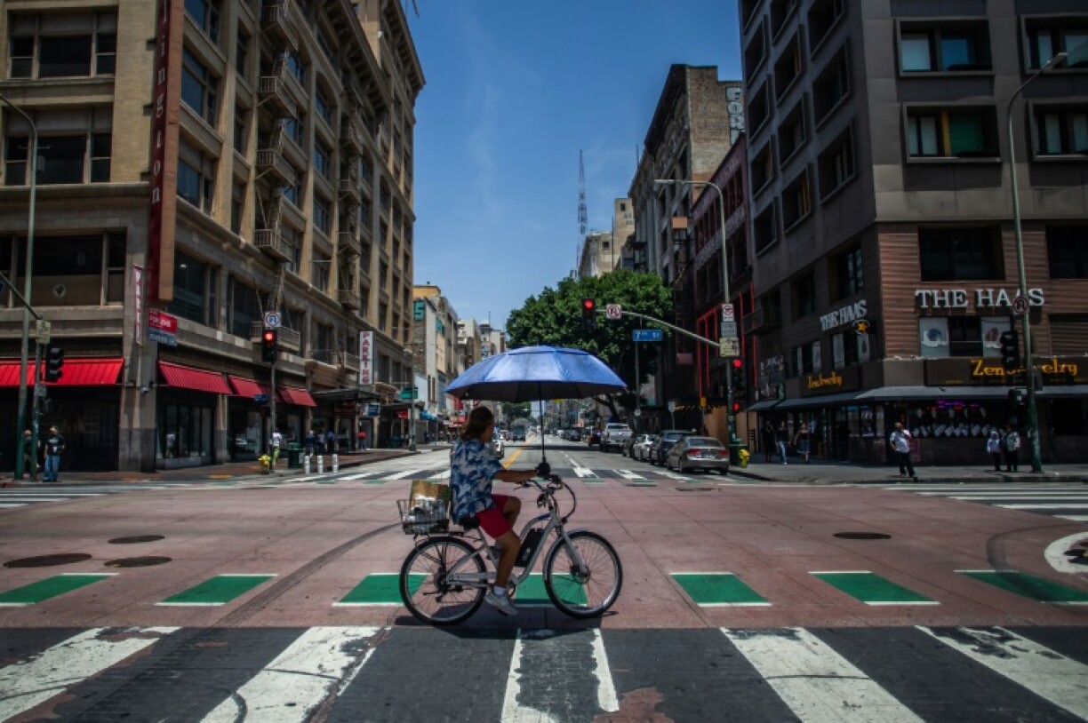 Life was carrying on largely as normal in downtown Los Angeles on June 11, 2025, even as the protests that have prompted a military crackdown by President Donald Trump continued nearby
