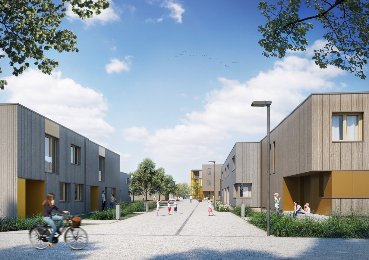 Le village tout entier sera construit sans trottoirs, ni garages puisque l’objectif d’Elmen