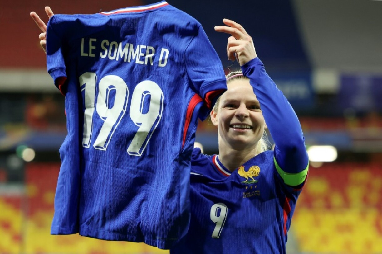 Eugenie Le Sommer after her record 199th cap for France