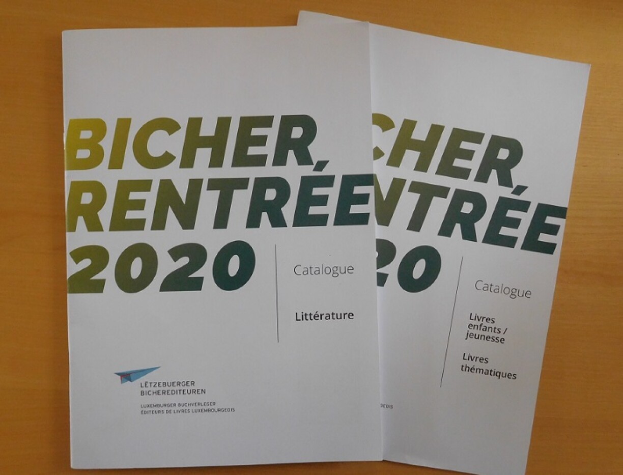 Déi 2 Katalogen vun der Bicher Rentrée 2020 waarden an Ärer Librairie op Iech!