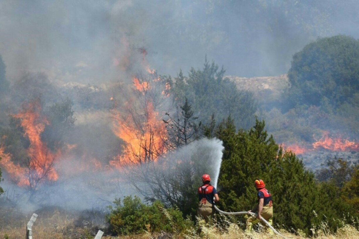 Firefighters have been working to extinguish a wildfire in the western Turkish province of Izmir