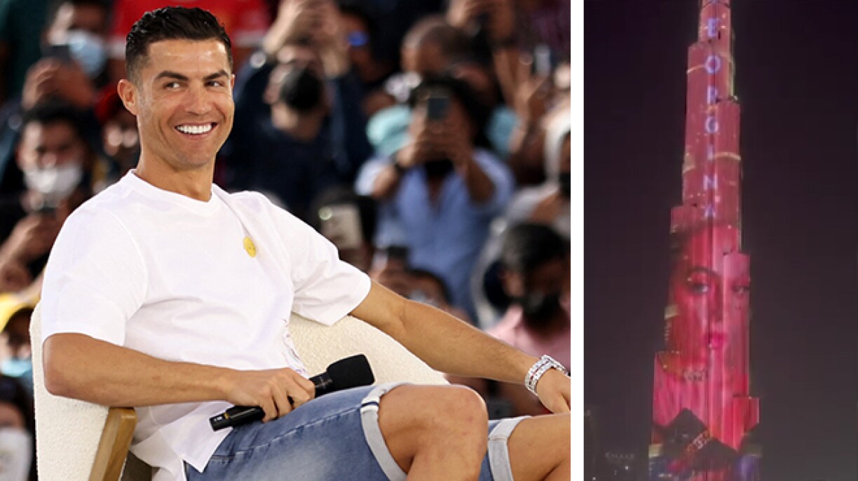 Le cadeau d'une vie: Cristiano Ronaldo affiche sa compagne sur le Burj Khalifa pour son anniversaire (vidéo)