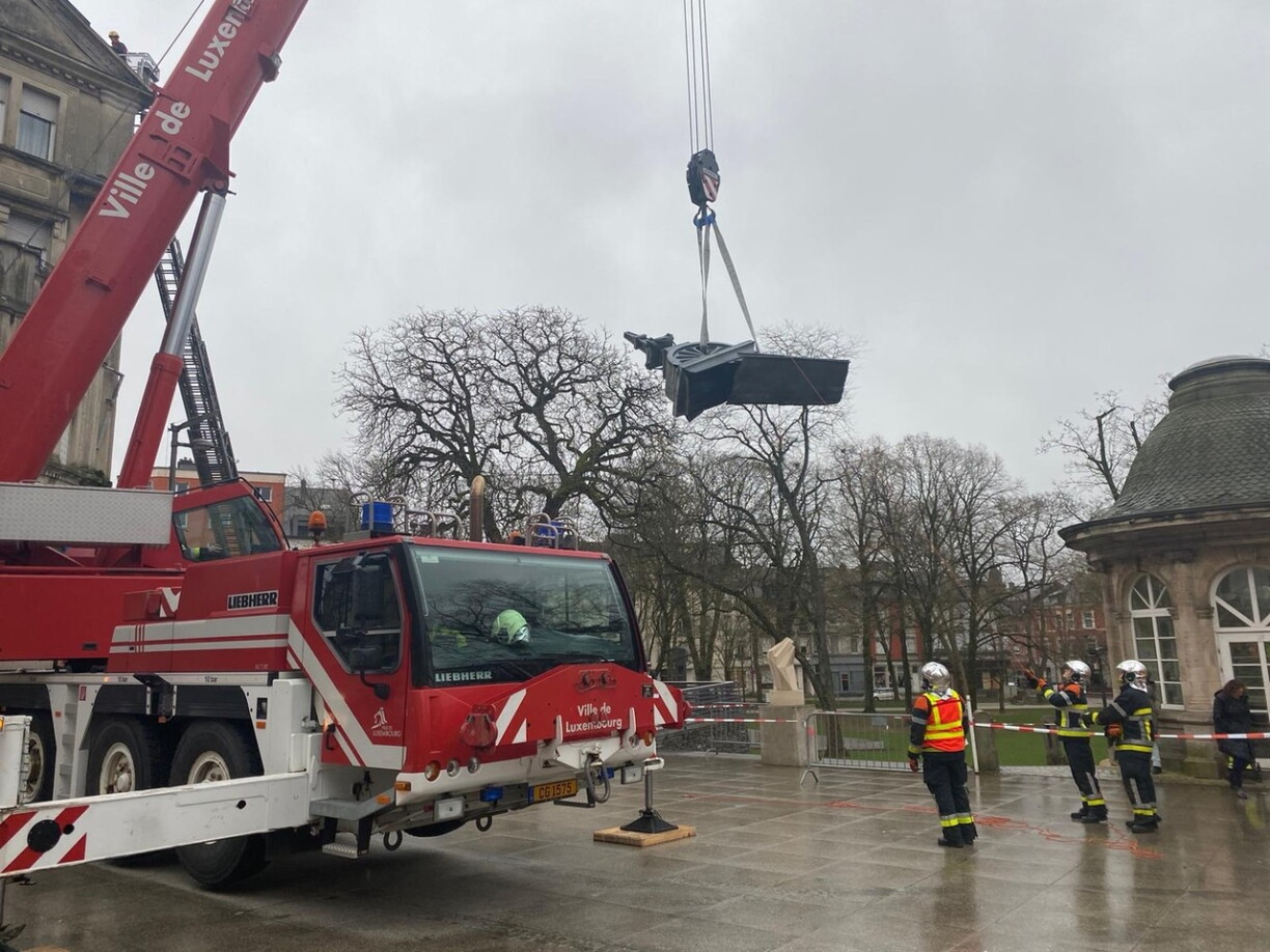 Évacuation d'une cheminée à Differdange