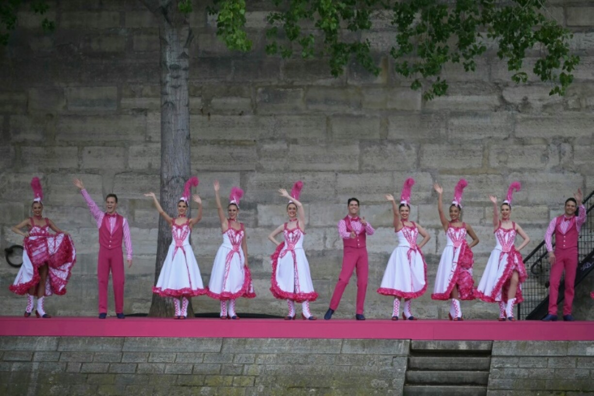 Dancers from the Moulin Rouge performed during the opening ceremony of the Paris 2024 Olympic Games