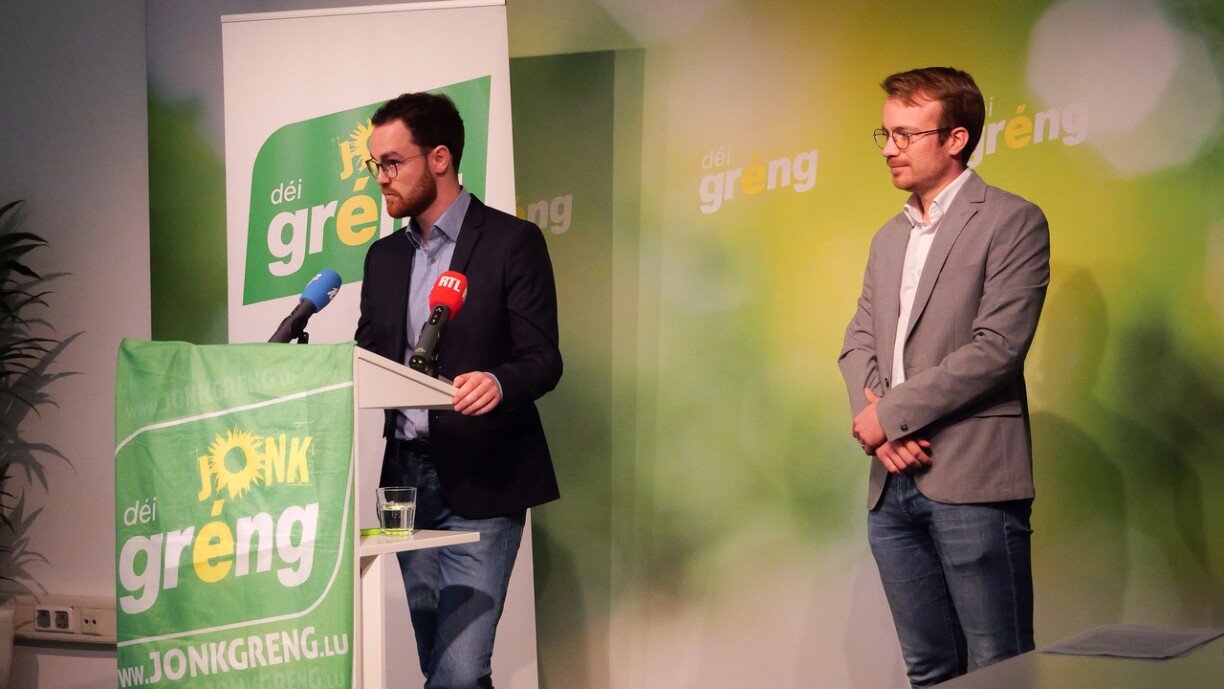 Lénks: Trésorier vun déi jonk Gréng, de Georges Biever / Riets: Co-Spriecher, de Fabricio Costa.