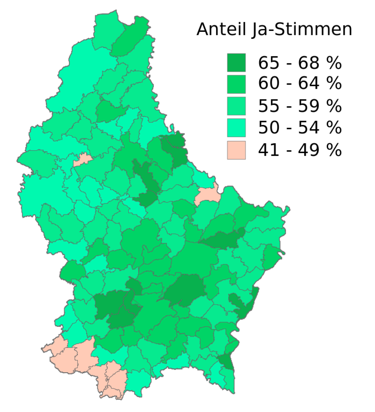 How the country voted in the referendum of 2005.