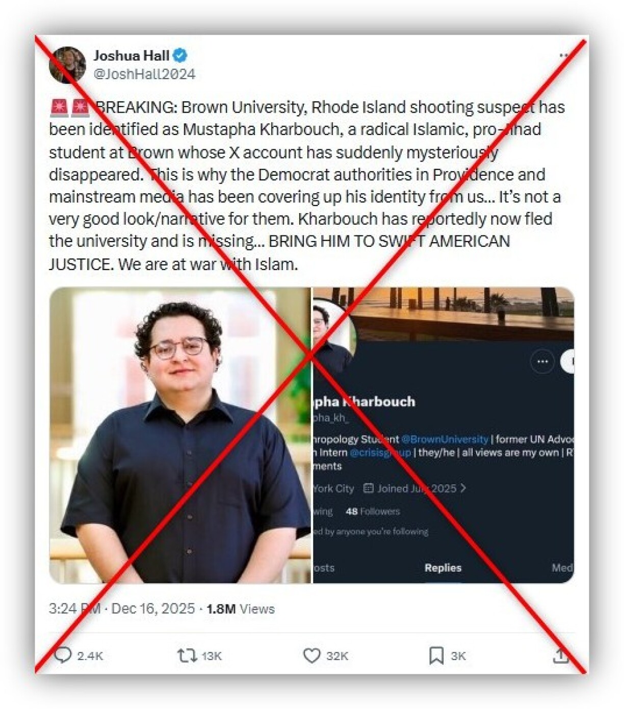 Screenshot from X taken December 19, 2025