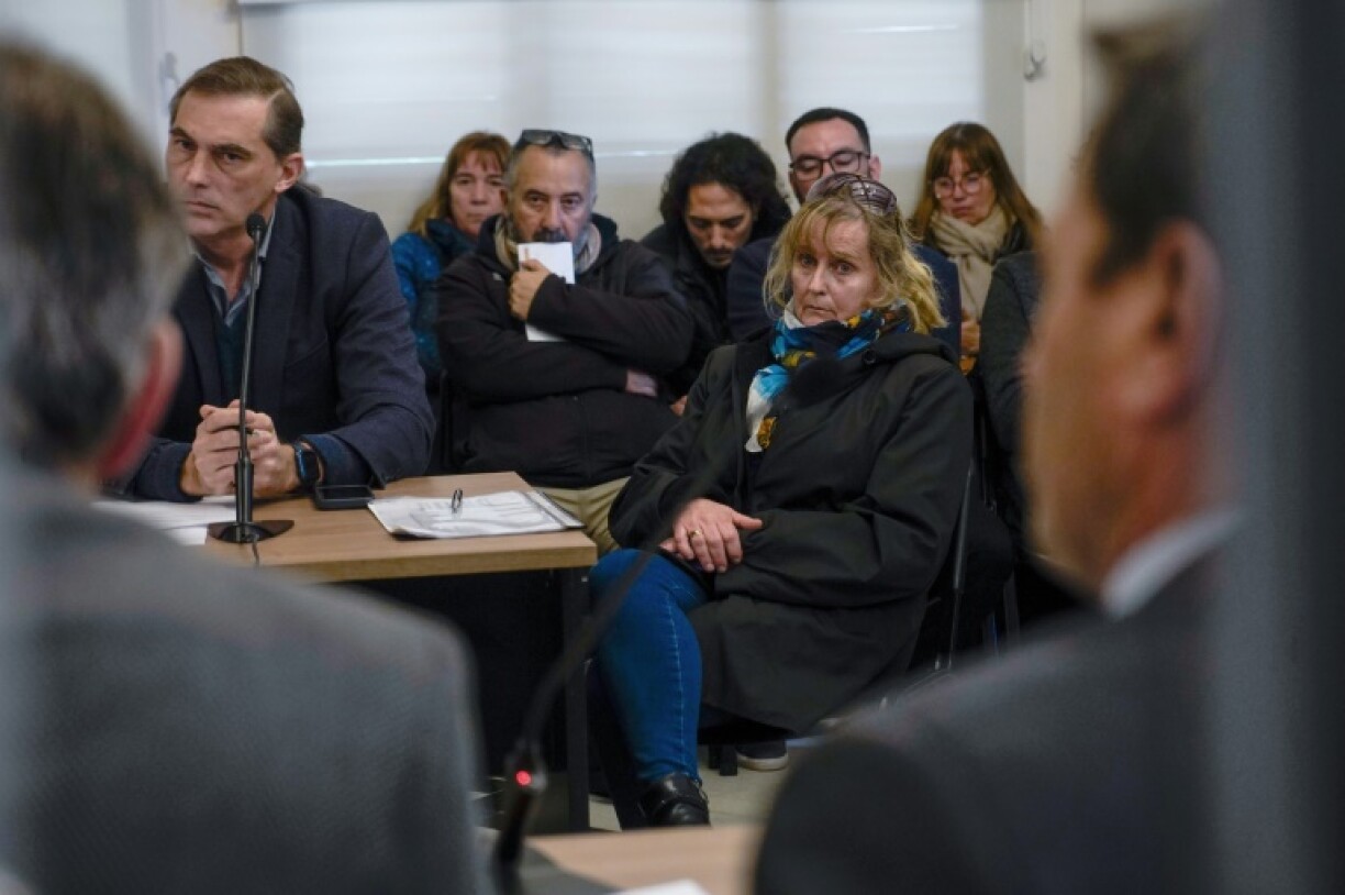 Patricia Kadgien (R) appeared in court to be charged with 'concealment' in the decades-old theft of art from European Jews by the Nazis