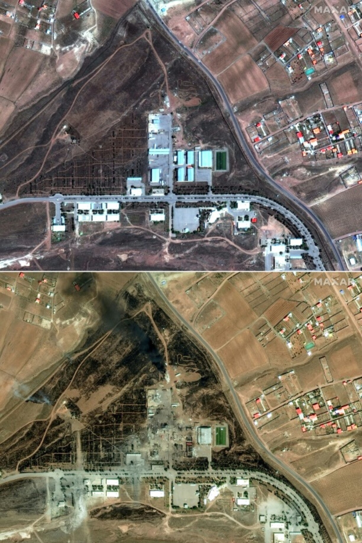 Satellite images show storage and administrative buildings near the Tabriz missile facility in Iran