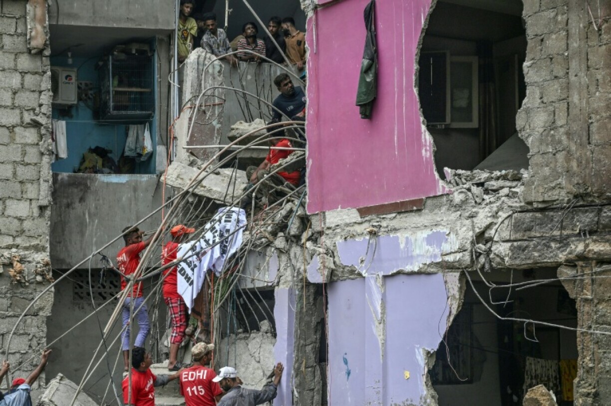 Rescue teams worked to clear the rubble and search for survivors