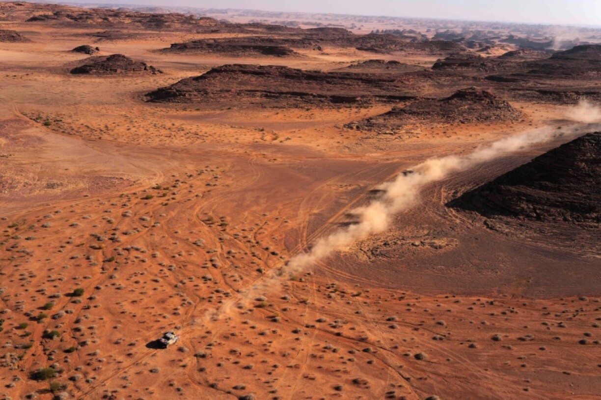 Lonely drive:Brazilian driver Lucas Moraes in action at the Dakar Rallly on Wednesday