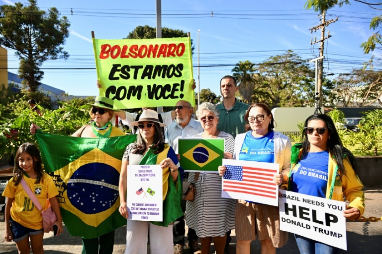Bolsonaro supporters outside the hospital in Brasilia