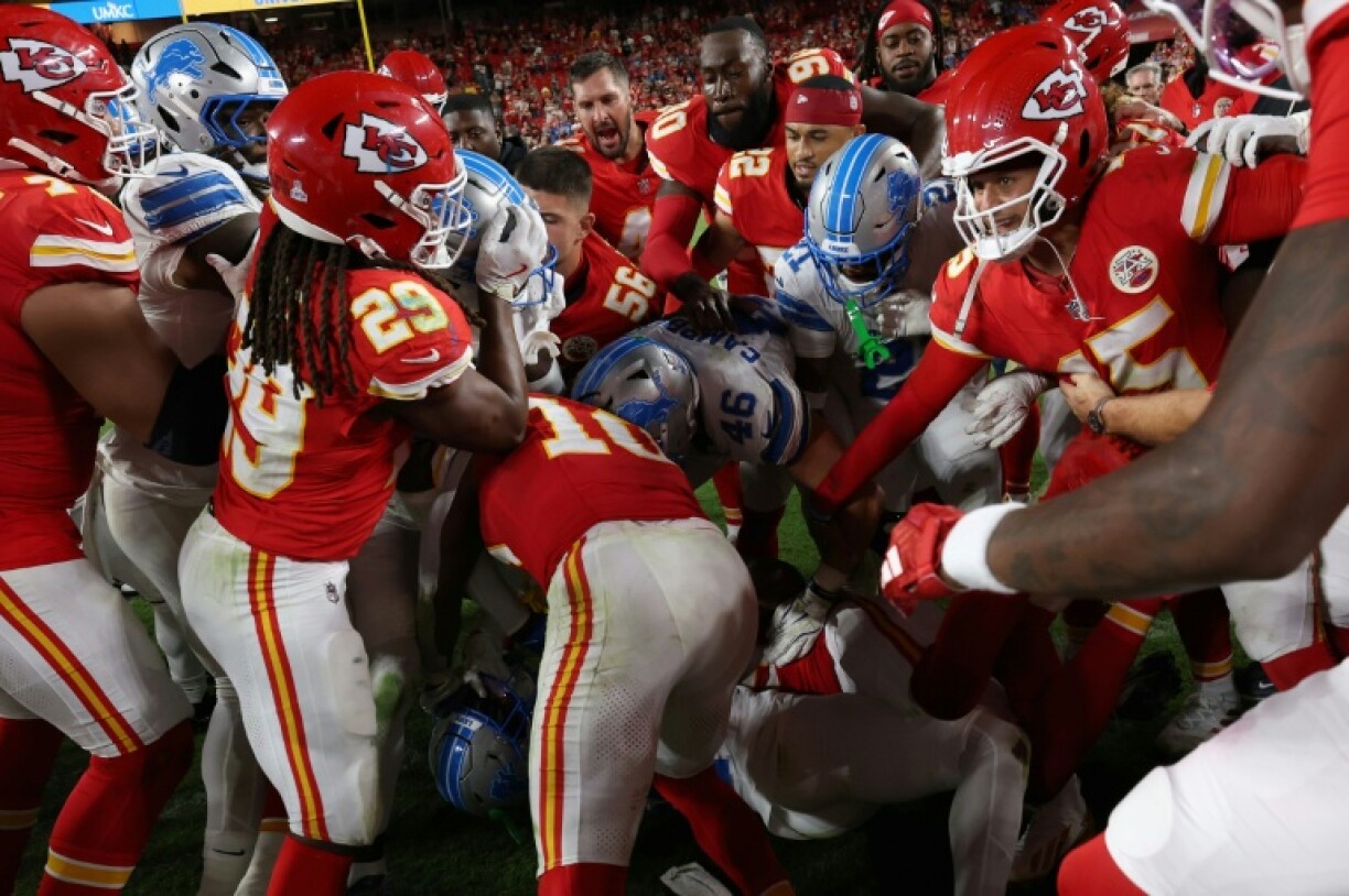 The Kansas City Chiefs Detroit Lions scuffle after Kansas City's NFL victory