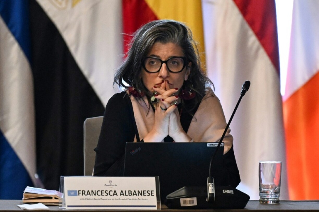 The UN Special Rapporteur on the occupied Palestinian Territories Francesca Albanese said Tuesday that Washington's sanctions -- following her criticism of the White House's stance on Gaza -- are a 'violation' of her immunity