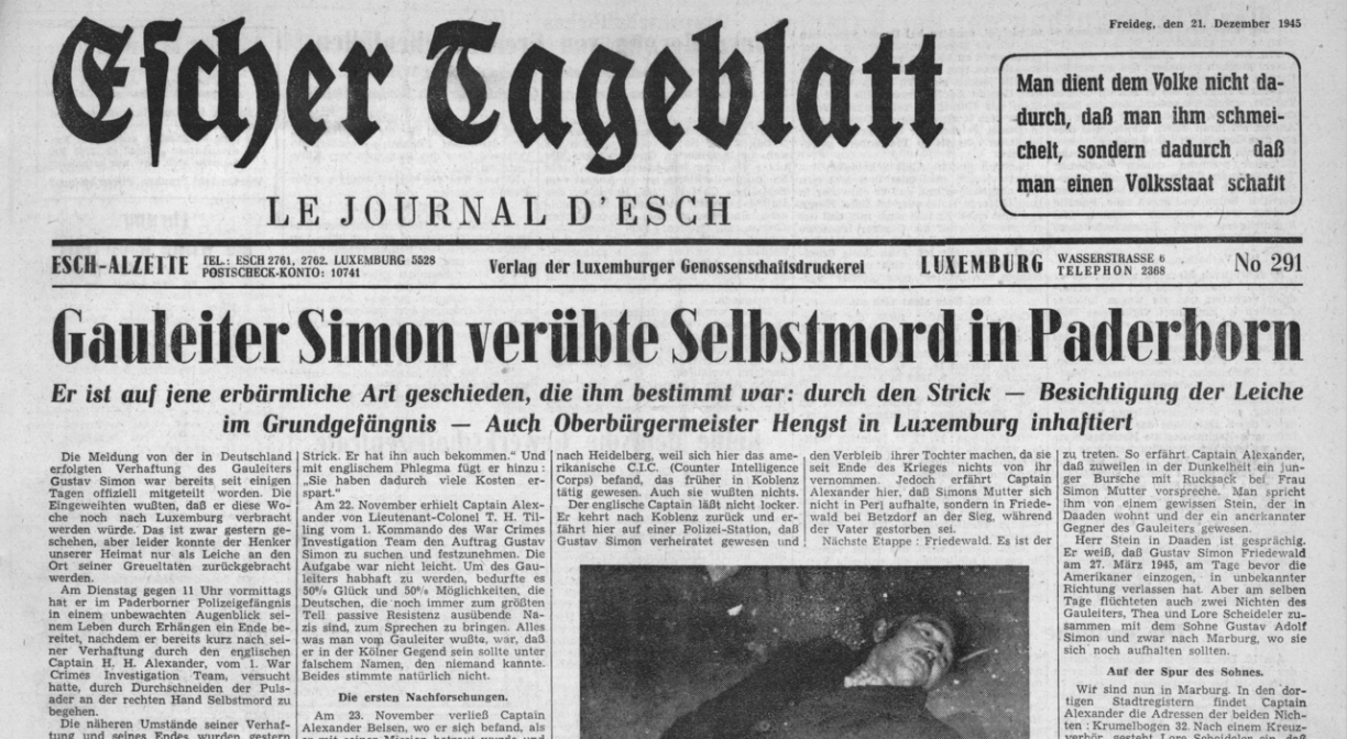 Escher Tageblatt 21 December 1945
