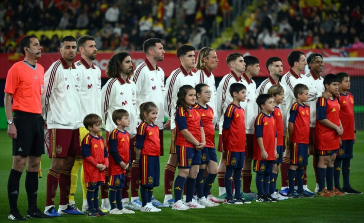 Les joueurs de la Roja avant le match amical entre l'Espagne et la Serbie, le 27 mars 2026 à Villarreal