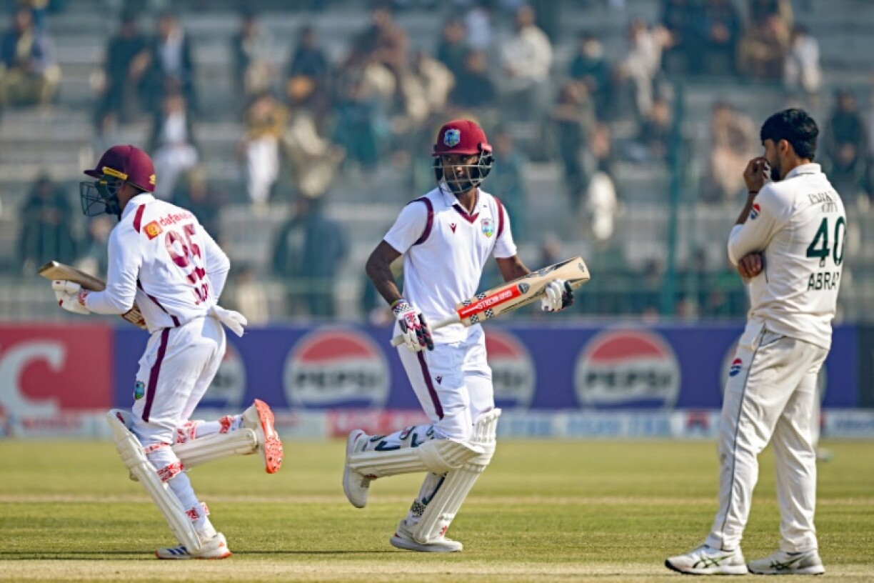 Disciplined: Kraigg Brathwaite (C) in action for the West Indies against Pakistan at Multan in January