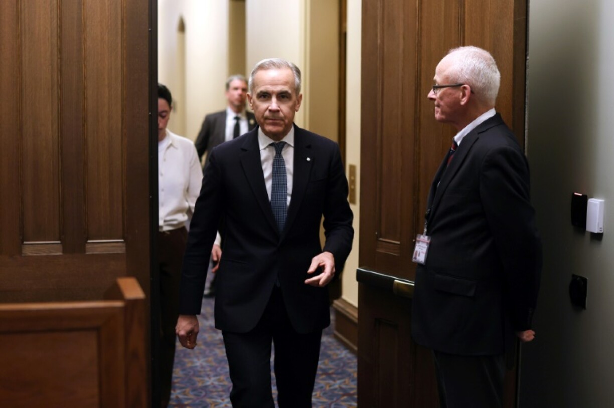Canada's Prime Minister Mark Carney on Parliament Hill in Ottawa