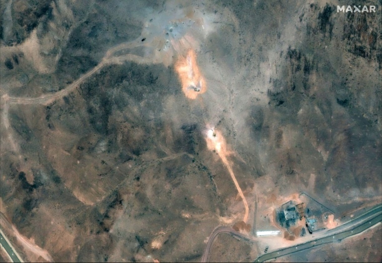 Satellite image of Iran's Fordo uranium enrichment plant dated July 1 following US air strikes