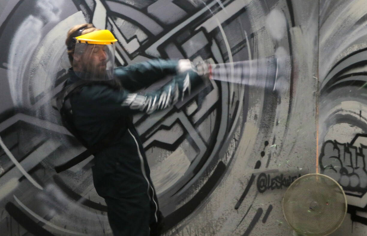 Thomas en mode baseball pour s'échauffer.