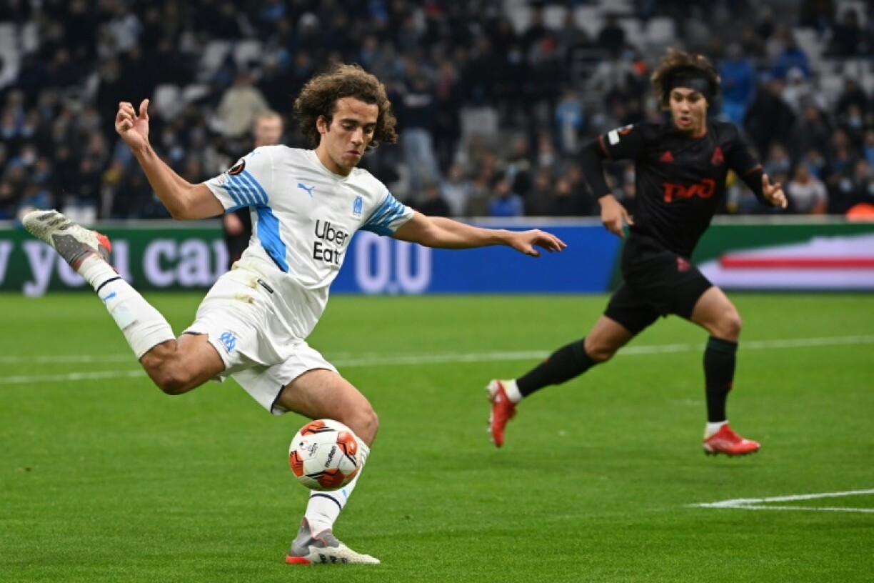 Le Marseillais Mattéo Guendouzi en contrôle face au Lokomotiv Moscou en Ligue Europa au Vélodrome, le 9 décembre 2021
