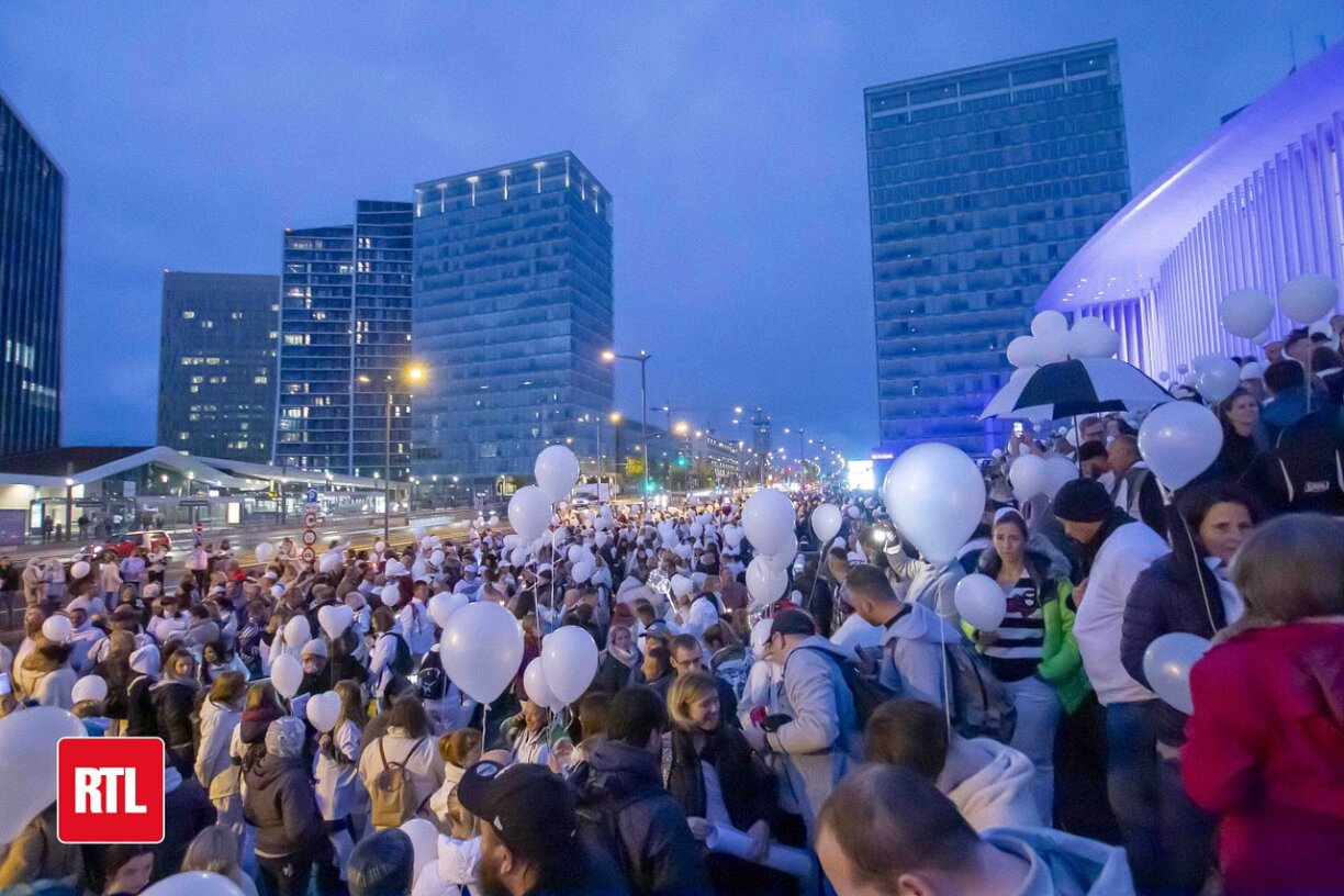 Une photo prise lors de la marche blanche qui a eu lieu en octobre 2021 au Kirchberg