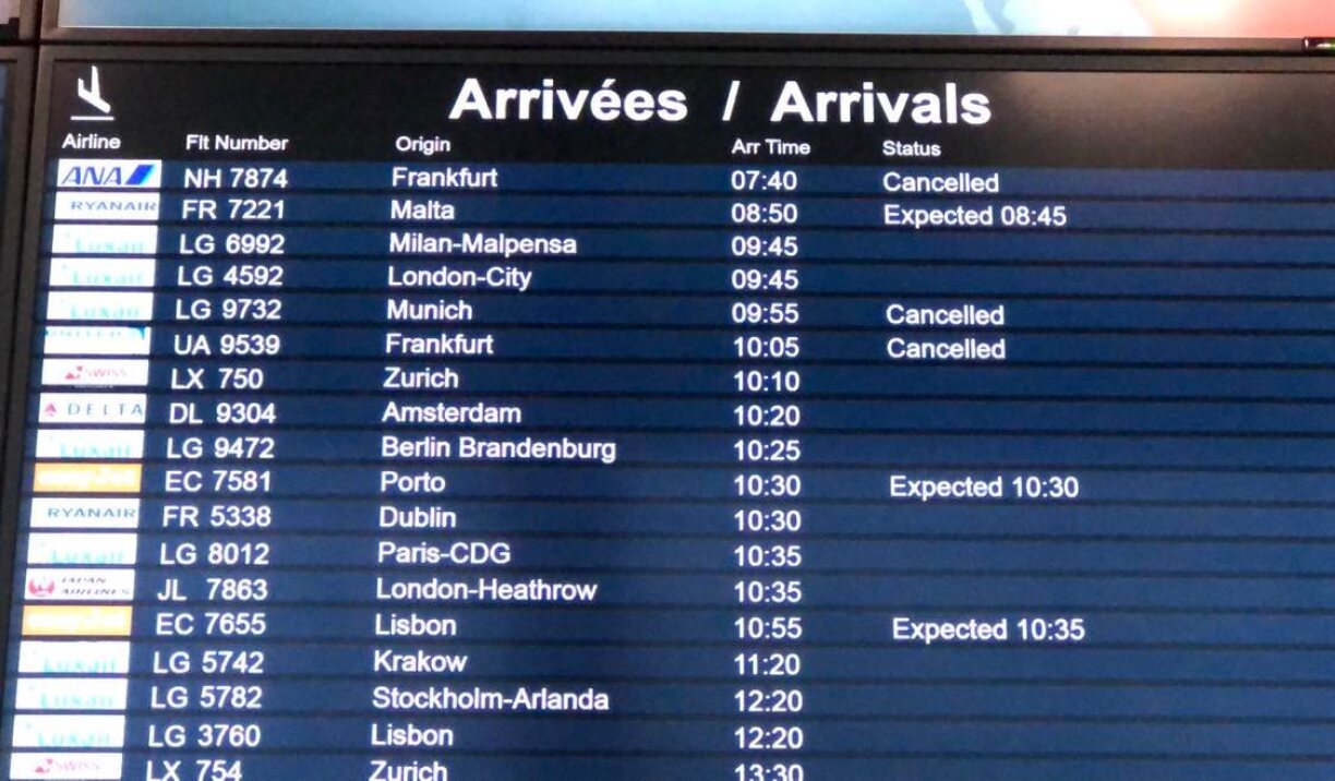 La grève en Allemagne provoque plusieurs annulations à Luxairport ce vendredi